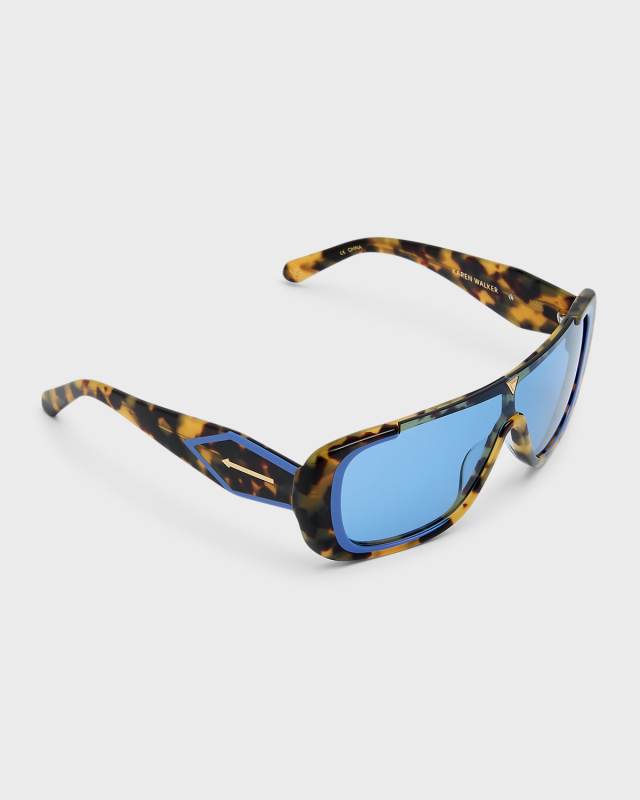 Logo Acetate Shield Sunglasses